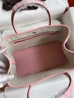 Hermes Garden Party 30 Handmade Bag in Toile and Pink Leather - Image 6