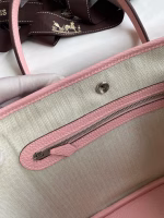 Hermes Garden Party 30 Handmade Bag in Toile and Pink Leather - Image 5