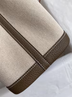 Hermes Garden Party 30 Handmade Bag in Toile and Taupe Leather - Image 2