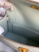 Hermes Kelly Mini II Sellier Handmade Bag In Blue Glacier Matte Alligator Leather - Image 5