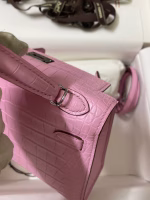Hermes Kelly Mini II Sellier Handmade Bag In Mauve Sylvestre Matte Alligator Leather - Image 3