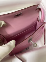 Hermes Kelly Mini II Sellier Handmade Bag In Mauve Sylvestre Matte Alligator Leather - Image 5