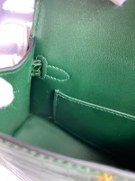 Hermes Kelly Mini II Sellier Handmade Bag In Malachite Shiny Alligator Leather - Image 4