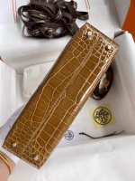 Hermes Kelly Mini II Sellier Handmade Bag In Ficelle Shiny Alligator Leather - Image 7
