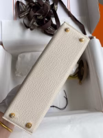 Hermes Kelly Mini II Sellier Bicolor Handmade Bag in Craie and Trench Epsom Calfskin - Image 6