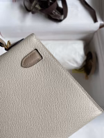Hermes Kelly Mini II Sellier Bicolor Handmade Bag in Craie and Trench Epsom Calfskin - Image 3