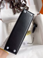 Hermes Kelly Mini II Sellier Handmade Bag In Black Box Calfskin - Image 7