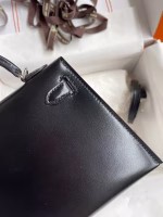 Hermes Kelly Mini II Sellier Handmade Bag In Black Box Calfskin - Image 5