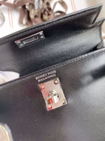 Hermes Kelly Mini II Sellier Handmade Bag In Black Box Calfskin - Image 4
