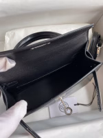 Hermes Kelly Mini II Sellier Handmade Bag In Black Box Calfskin - Image 2