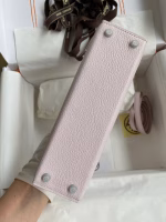 Hermes Kelly Mini II Sellier Handmade Bag In Mauve Pale Chevre Mysore Leather - Image 7