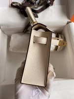 Hermes Kelly Mini II Sellier Handmade Bag In Nata Chevre Mysore Leather - Image 2