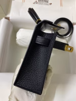 Hermes Kelly Mini II Sellier Handmade Bag In Black Chevre Mysore Leather - Image 2