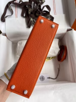 Hermes Kelly Mini II Sellier Handmade Bag In Orange Chevre Mysore Leather - Image 2