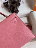 Hermes Kelly Mini II Sellier Handmade Bag In Rose Confetti Chevre Mysore Leather - Image 9