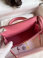 Hermes Kelly Mini II Sellier Handmade Bag In Rose Confetti Chevre Mysore Leather - Image 5
