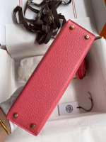 Hermes Kelly Mini II Sellier Handmade Bag In Rose Lipstick Chevre Mysore Leather - Image 5