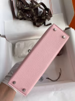 Hermes Kelly Mini II Sellier Handmade Bag In Rose Sakura Chevre Mysore Leather - Image 7