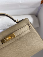 Hermes Kelly Mini II Sellier Handmade Bag In Trench Chevre Mysore Leather - Image 8