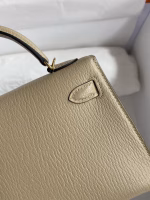 Hermes Kelly Mini II Sellier Handmade Bag In Trench Chevre Mysore Leather - Image 9