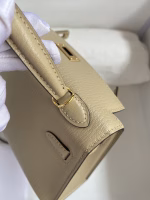 Hermes Kelly Mini II Sellier Handmade Bag In Trench Chevre Mysore Leather - Image 3