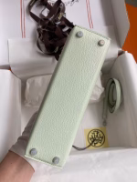 Hermes Kelly Mini II Sellier Handmade Bag In Vert Fizz Chevre Mysore Leather - Image 7
