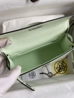 Hermes Kelly Mini II Sellier Handmade Bag In Vert Fizz Chevre Mysore Leather - Image 3