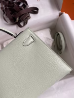 Hermes Kelly Mini II Sellier Handmade Bag In Vert Fizz Chevre Mysore Leather - Image 5