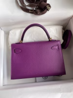 Hermes Kelly Mini II Sellier Handmade Bag In Anemone Epsom Calfskin - Image 6