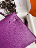 Hermes Kelly Mini II Sellier Handmade Bag In Anemone Epsom Calfskin - Image 9