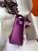 Hermes Kelly Mini II Sellier Handmade Bag In Anemone Epsom Calfskin - Image 2