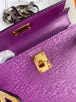 Hermes Kelly Mini II Sellier Handmade Bag In Anemone Epsom Calfskin - Image 4