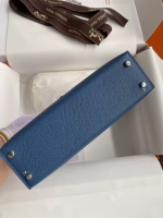 Hermes Kelly Mini II Sellier Handmade Bag In Blue Agate Epsom Calfskin - Image 7