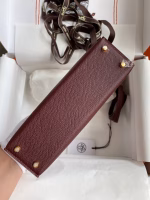 Hermes Kelly Mini II Sellier Handmade Bag In Bordeaux Epsom Calfskin - Image 7