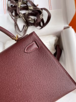 Hermes Kelly Mini II Sellier Handmade Bag In Bordeaux Epsom Calfskin - Image 2