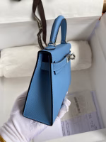 Hermes Kelly Mini II Sellier Handmade Bag In Blue Paradise Epsom Calfskin - Image 7