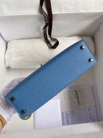 Hermes Kelly Mini II Sellier Handmade Bag In Blue Paradise Epsom Calfskin - Image 8