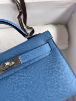 Hermes Kelly Mini II Sellier Handmade Bag In Blue Paradise Epsom Calfskin - Image 2