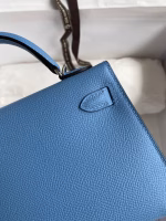 Hermes Kelly Mini II Sellier Handmade Bag In Blue Paradise Epsom Calfskin - Image 3