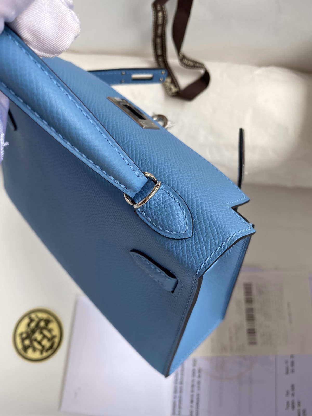 Hermes Kelly Mini II Sellier Handmade Bag In Blue Paradise Epsom Calfskin - Image 4