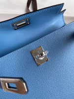 Hermes Kelly Mini II Sellier Handmade Bag In Blue Paradise Epsom Calfskin - Image 5