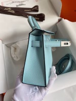Hermes Kelly Mini II Sellier Handmade Bag In Blue Zephyr Epsom Calfskin - Image 2