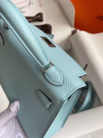 Hermes Kelly Mini II Sellier Handmade Bag In Blue Zephyr Epsom Calfskin - Image 7