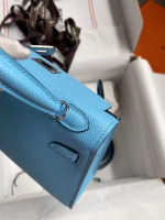 Hermes Kelly Mini II Sellier Handmade Bag In Celeste Epsom Calfskin - Image 6