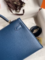 Hermes Kelly Mini II Sellier Handmade Bag In Deep Blue Epsom Calfskin - Image 3