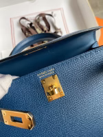 Hermes Kelly Mini II Sellier Handmade Bag In Deep Blue Epsom Calfskin - Image 5