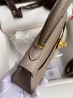Hermes Kelly Mini II Sellier Handmade Bag In Gris Asphalt Epsom Calfskin - Image 3