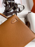 Hermes Kelly Mini II Sellier Handmade Bag In Gold Epsom Calfskin - Image 9
