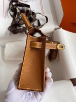 Hermes Kelly Mini II Sellier Handmade Bag In Gold Epsom Calfskin - Image 2