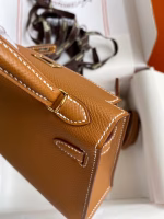 Hermes Kelly Mini II Sellier Handmade Bag In Gold Epsom Calfskin - Image 3